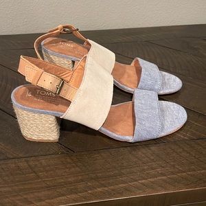 TOMS size 9 sandals. Worn once